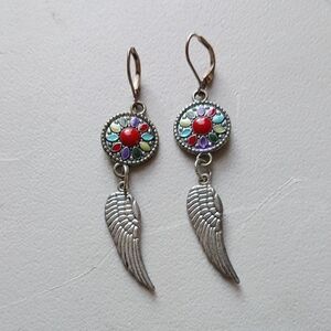 Colorful Winged Dangle Earrings